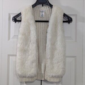 Max Studio Kids Faux Fur Cream Vest with some Gold Sparkle